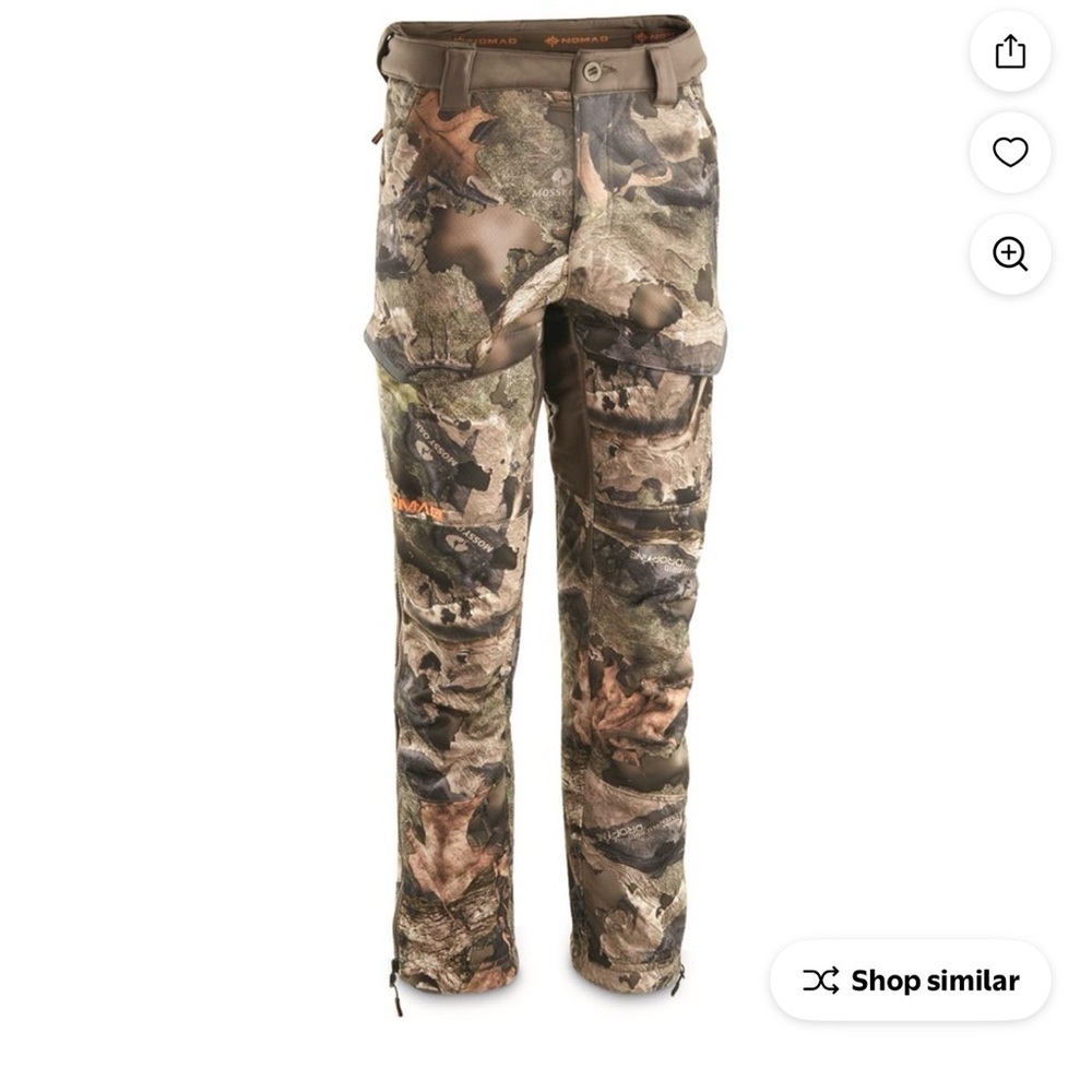 Nomad Sherpa Lined Hunting Pants Youth M Multicolor Camo Adjustable Waist Warm